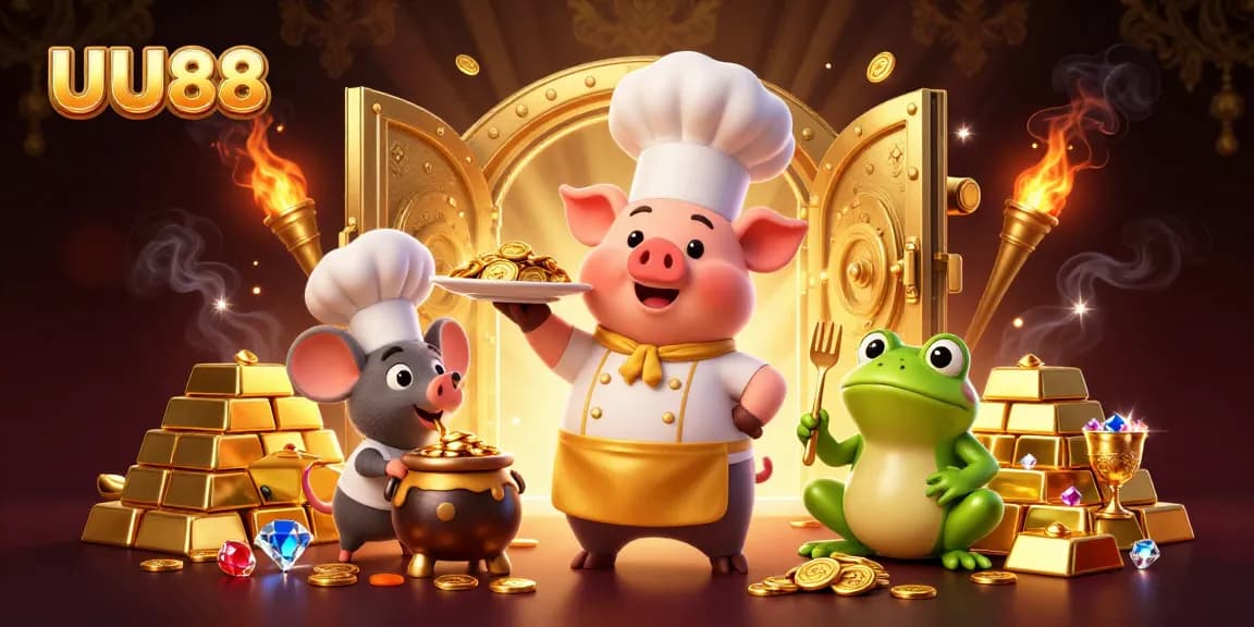 Experience the lively world of UU88 with vibrant 3D characters and abundant gold coins.