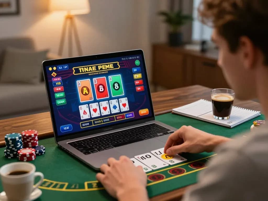 A player engages in live dealer blackjack for site australia, focused on gameplay with colorful casino interface.