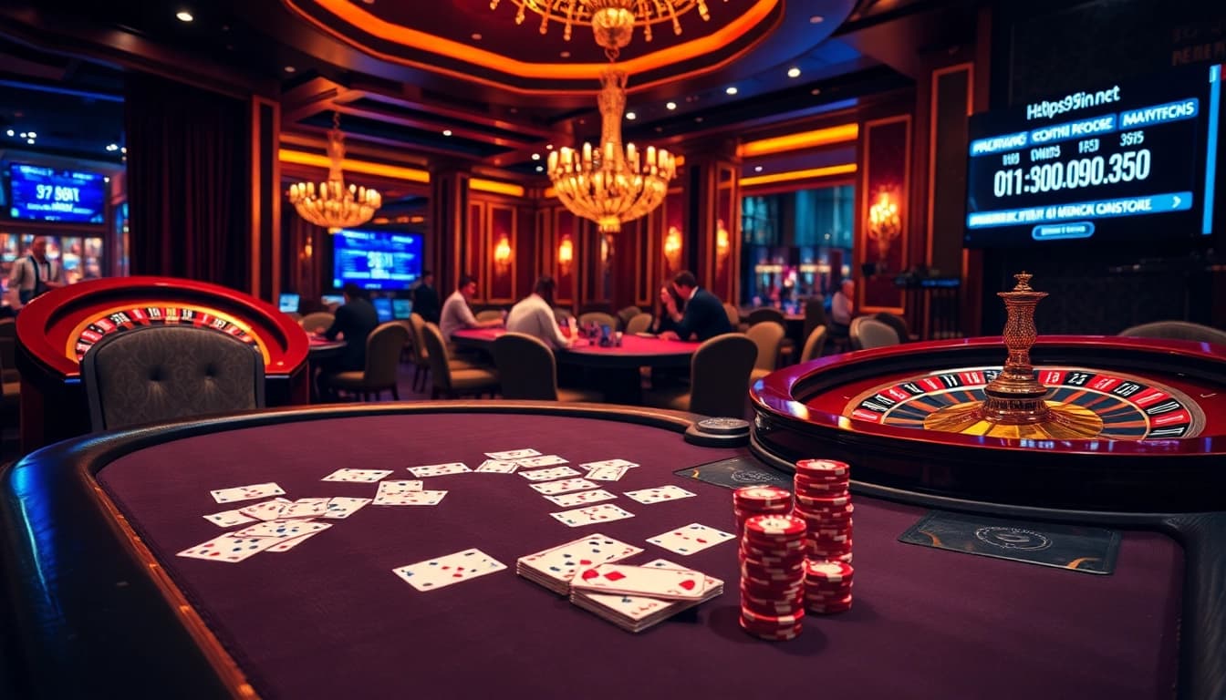 Engage in thrilling gameplay at https://89bet.in.net/ with vibrant poker and casino table visuals.