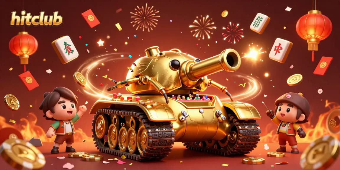 Experience thrilling gaming at hitclub with a vibrant 3D casino illustration featuring dynamic game elements.