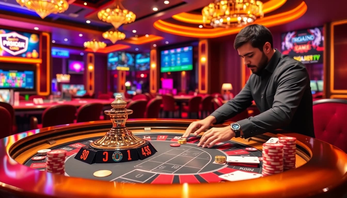 Enticing TG88link casino experience with players engaged at roulette table.