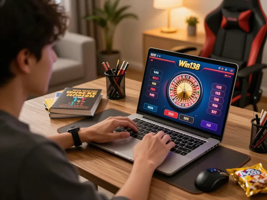 Engaging in dynamic gameplay on the Win138 platform with roulette action on screen.