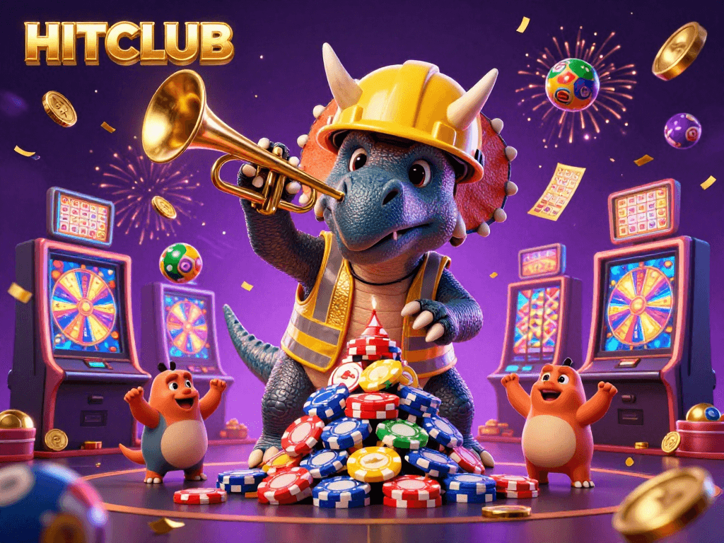 Engage in exciting games at HITCLUB with colorful elements from lottery and casino visuals.