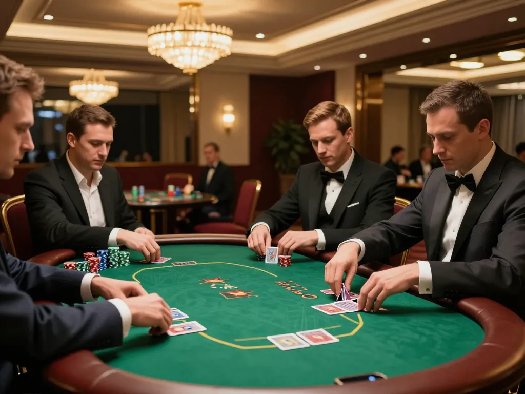 Experience thrilling gameplay at https://rr88.com.se/ with high-stakes poker excitement in a luxury casino setting.