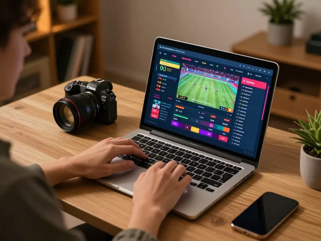 Person engaging in sports betting using vip79 app to place exciting bets with a vibrant interface