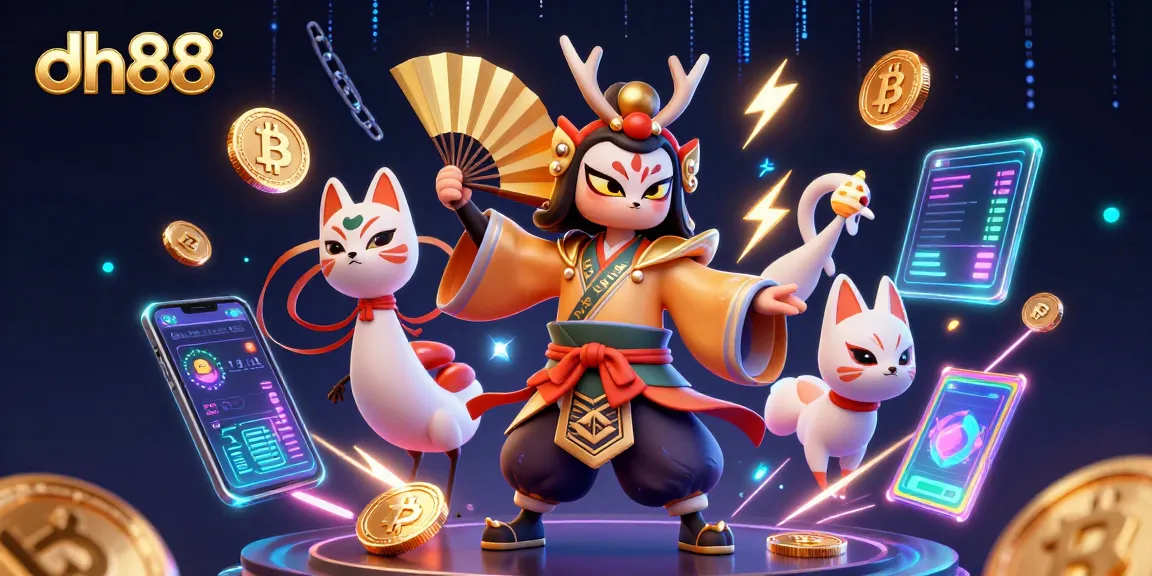 Experience immersive gaming at dh88 with vibrant characters and crypto elements.