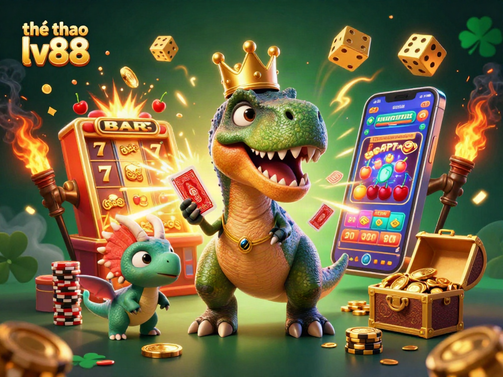 Experience exciting gaming with thể thao lv88, featuring a playful dinosaur theme and thrilling jackpot elements.