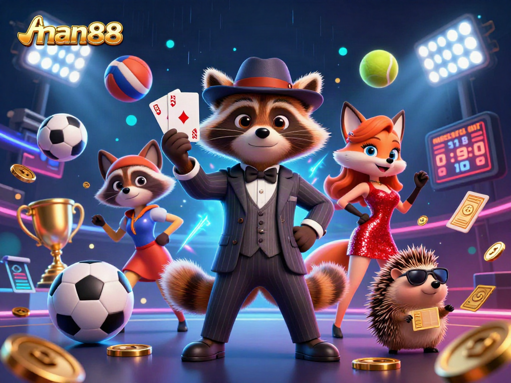 Experience exciting gameplay with man88 in a vibrant 3D illustration featuring dynamic sports betting elements