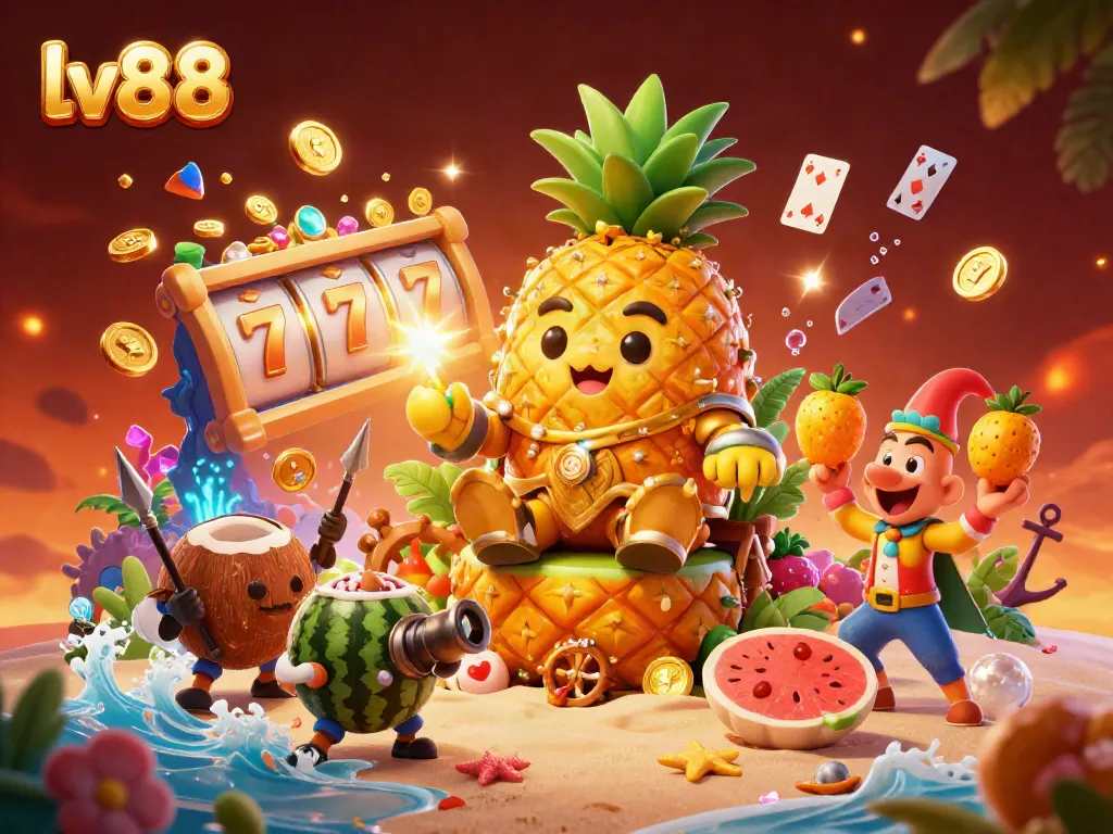 Experience the vibrant casino atmosphere at lv88 with exciting golden pineapple king, lively characters, and dynamic gameplay.