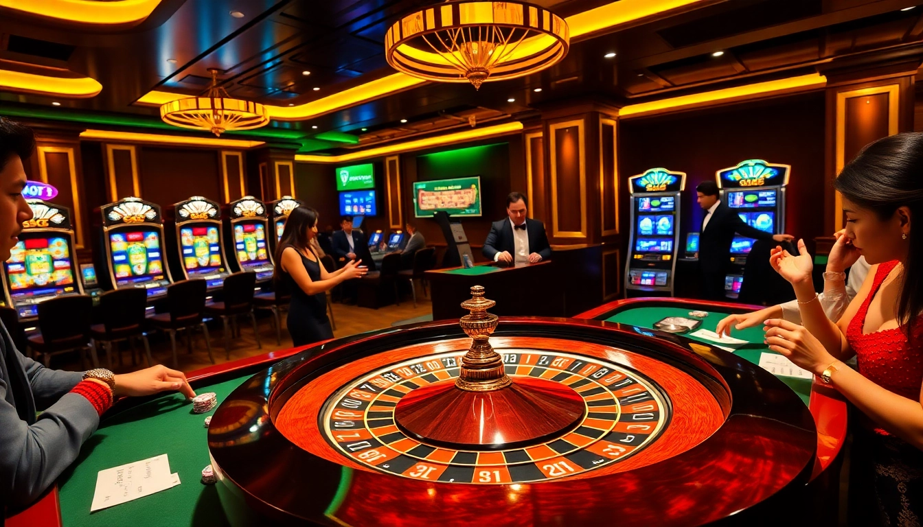 Experience the thrill of GG88 at a lavish casino table with poker chips and a roulette wheel.