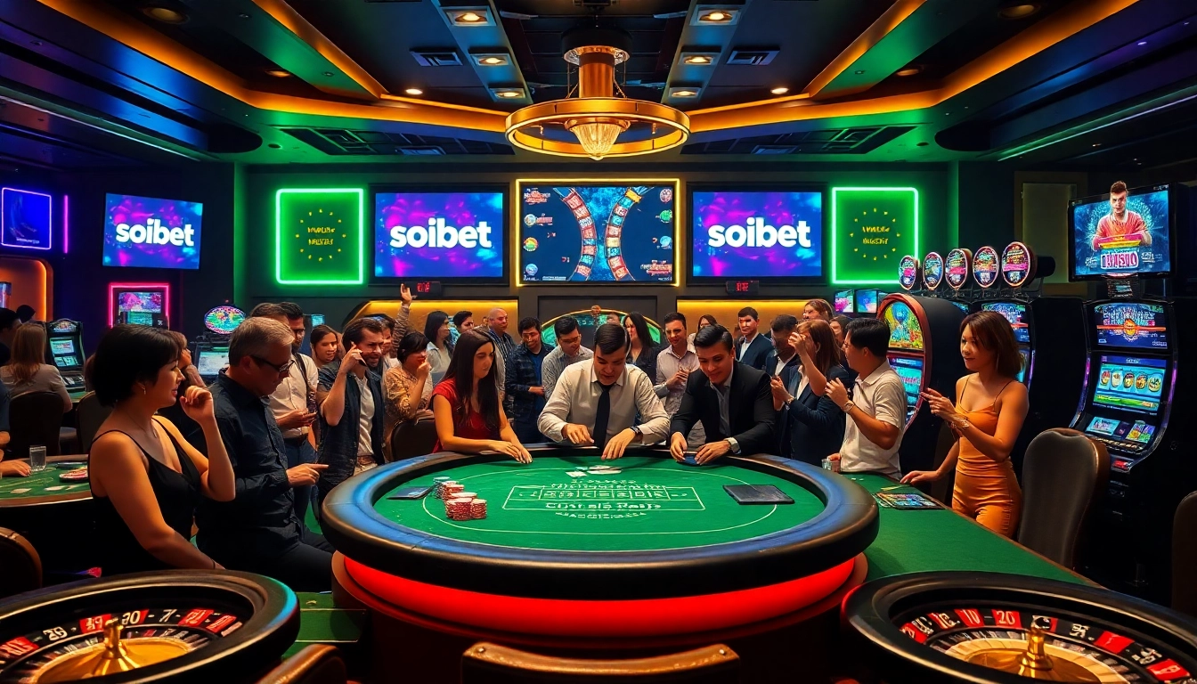 Experience the thrill of gambling at soibet ออนไลน์ with vibrant casino tables and exciting game elements.