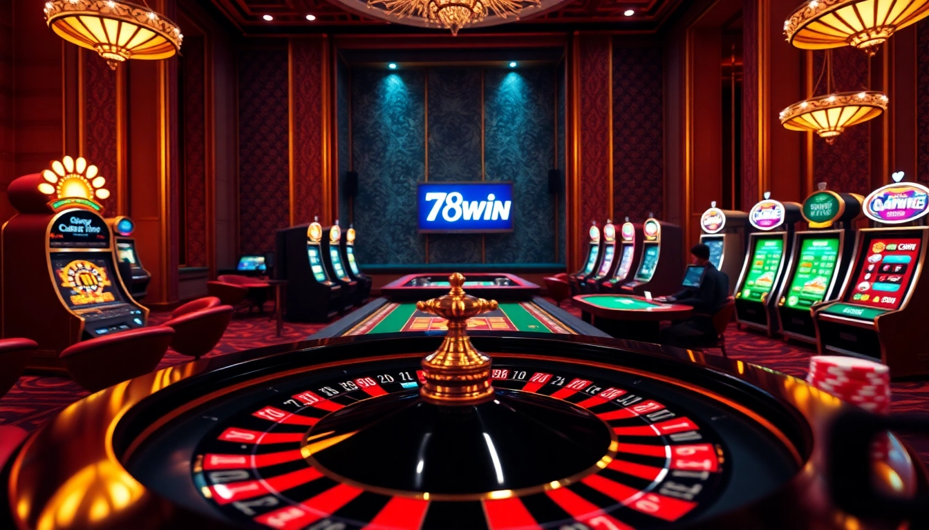 Experience the thrilling atmosphere of Trang chủ 78Win with vibrant casino elements and exciting gameplay.