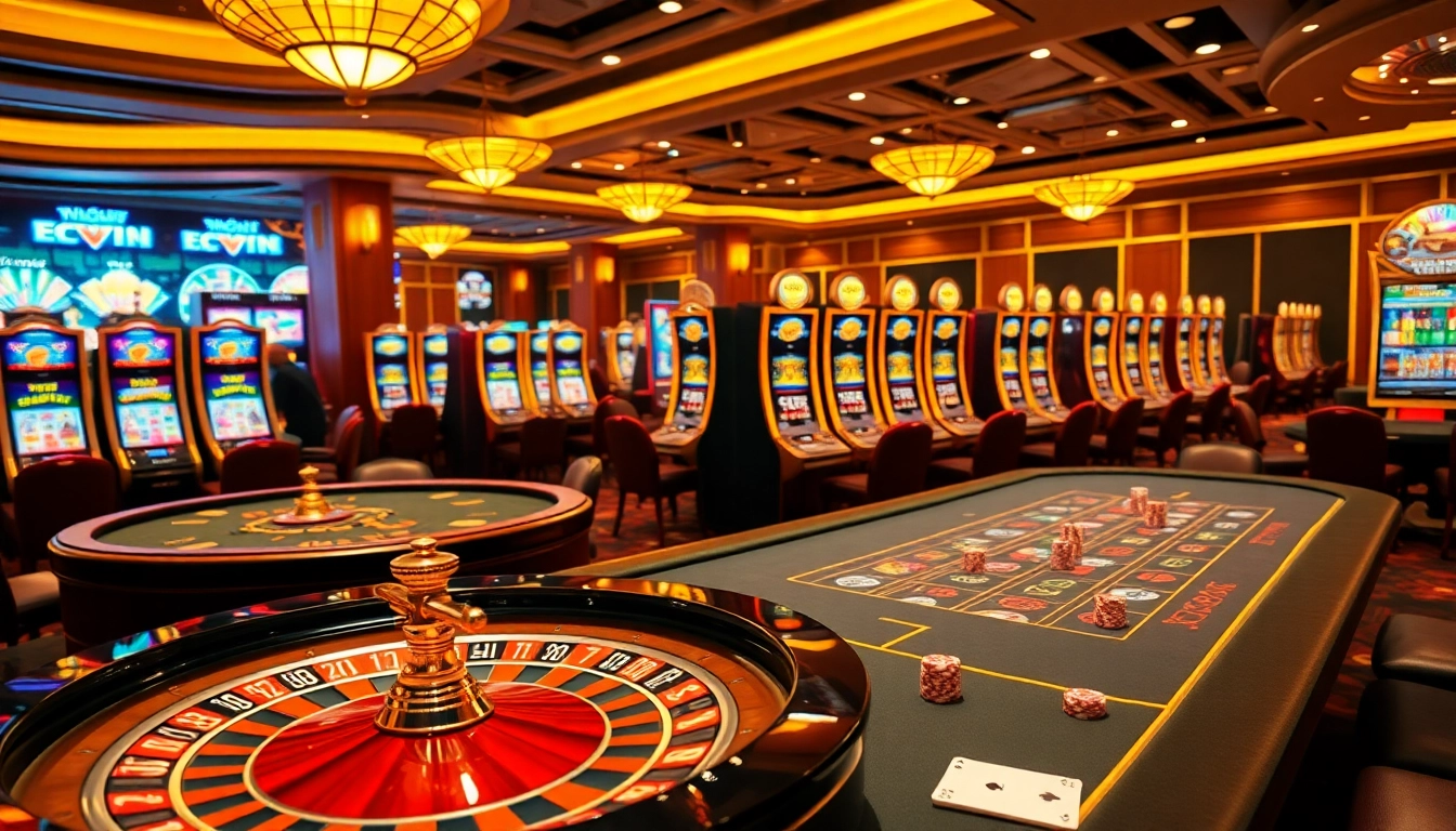 Experience the thrill of gambling at https://sky88sa.com/ with luxurious casino elements like roulette wheels and poker tables.