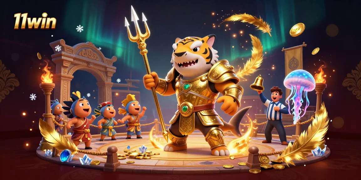 Experience the thrill of 11win's underwater casino showdown with a gladiator shark!